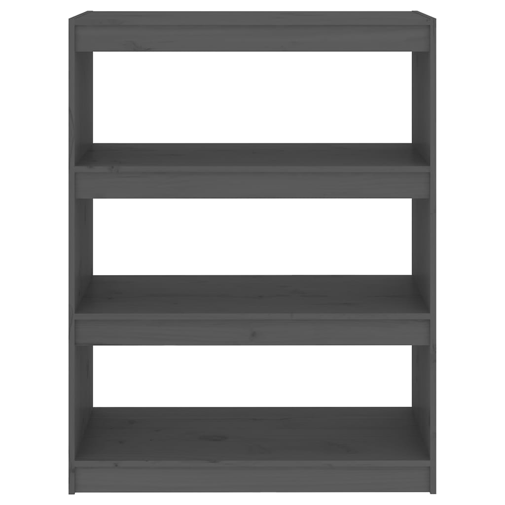 Bücherregal/Raumteiler Grau 80x30x103,5 cm Massivholz Kiefer