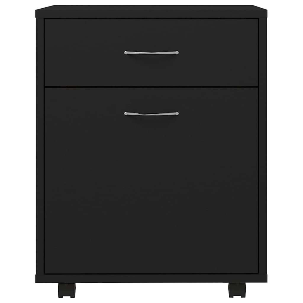 Rollschrank Schwarz 45x38x54 cm Holzwerkstoff