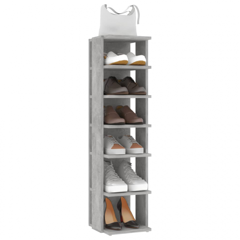 Schuhschrank Betongrau 27,5x27x102 cm Holzwerkstoff