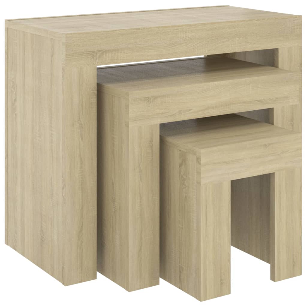 Satztische 3-tlg. Sonoma-Eiche Holzwerkstoff