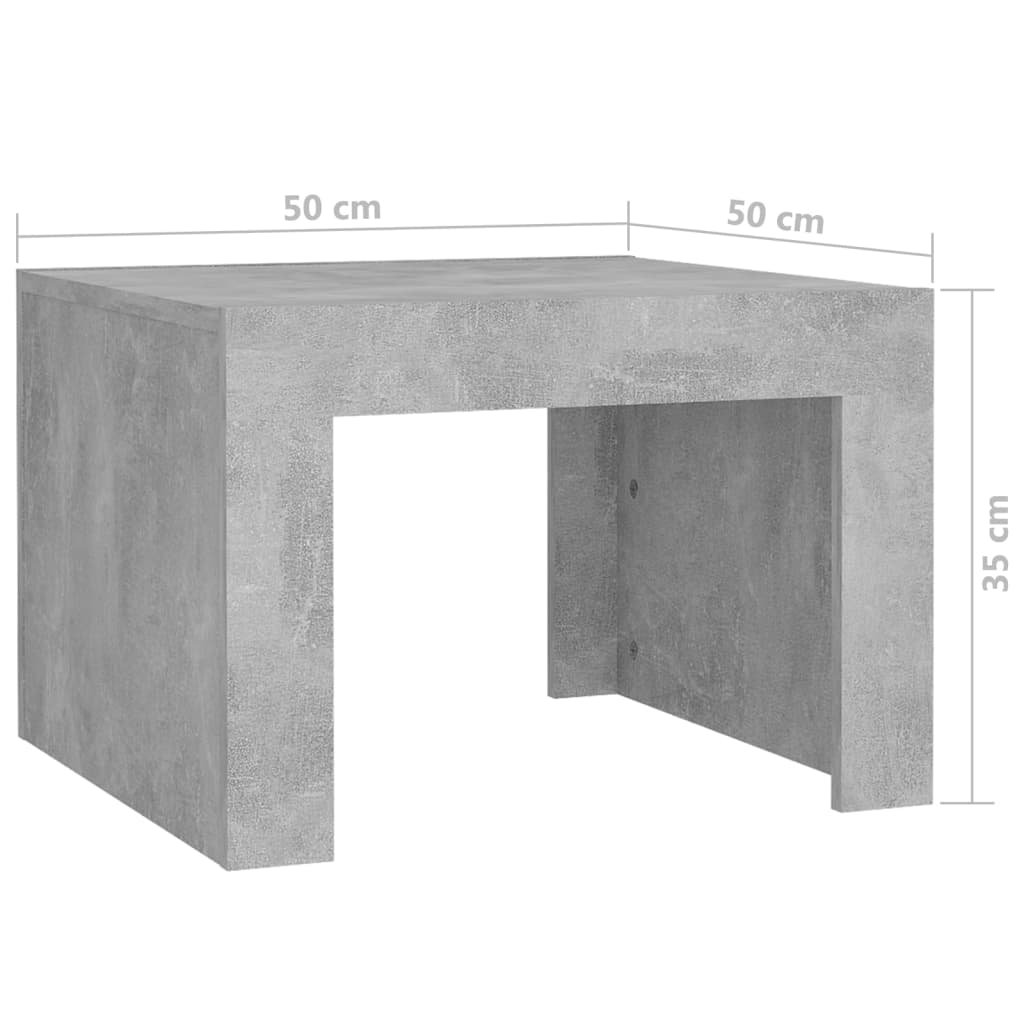 Couchtisch Betongrau 50x50x35 cm Holzwerkstoff