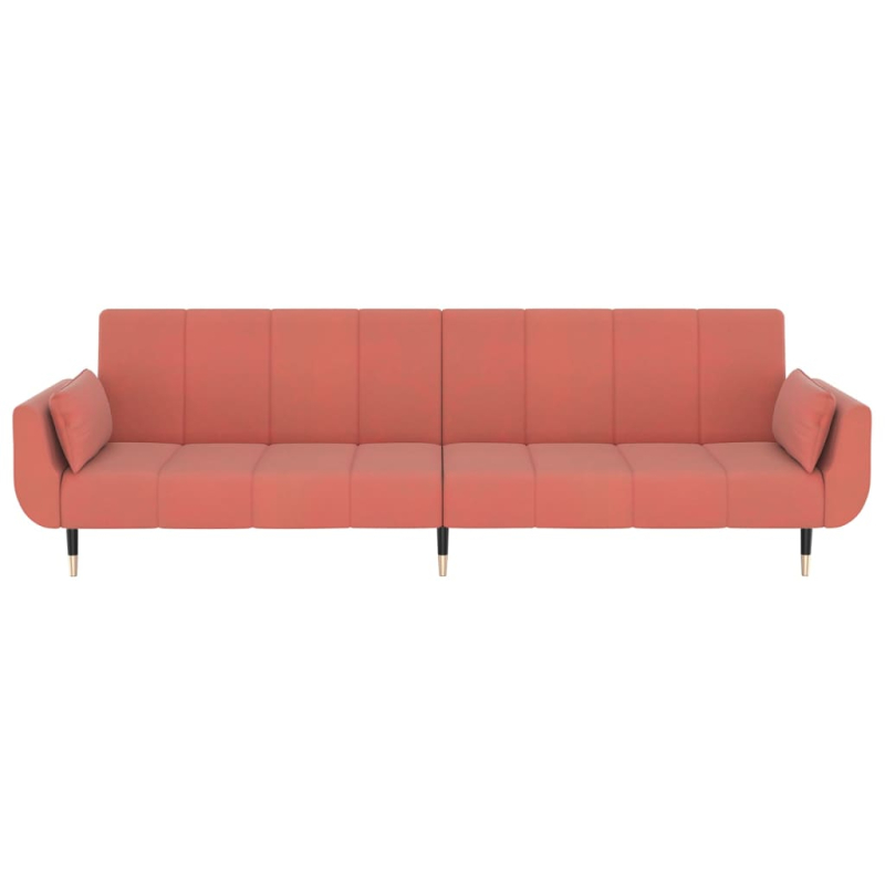 Schlafsofa 2-Sitzer mit 2 Kissen Rosa Samt