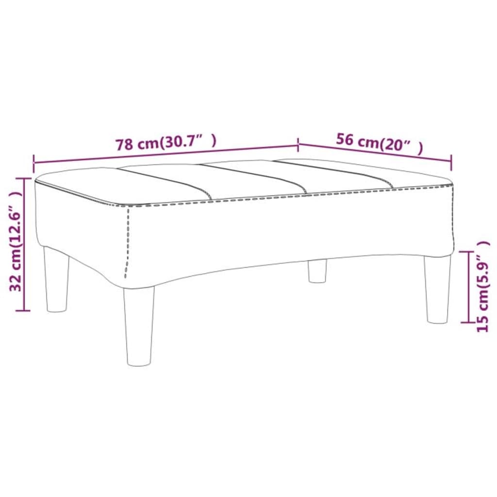 Fußhocker Blau 78x56x32 cm Stoff