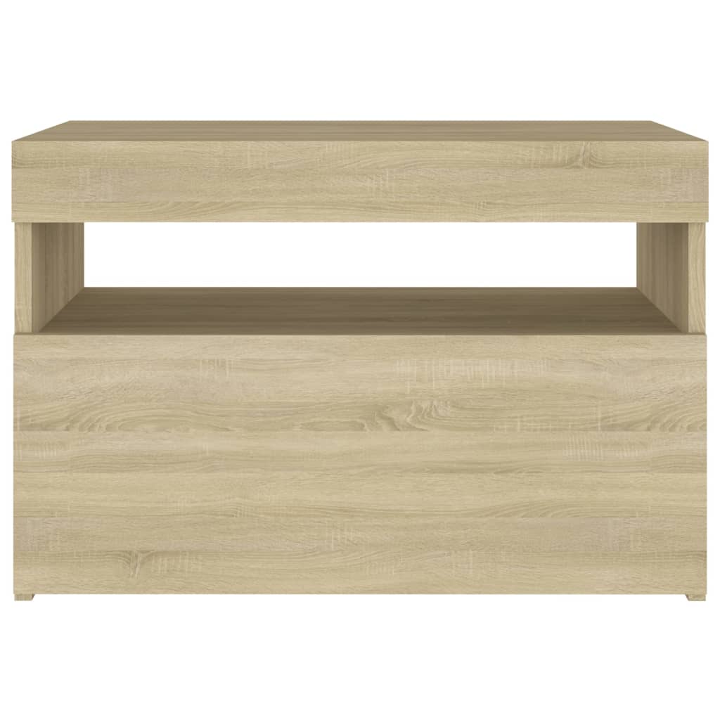 Nachttische mit LED-Leuchten 2 Stk. Sonoma-Eiche 60x35x40 cm