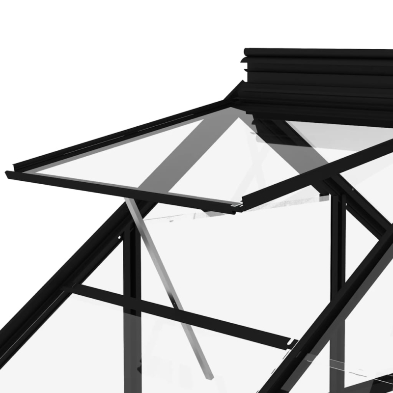 Ersatzgestell für Gewächshaus Anthrazit 155x103x191cm Aluminium