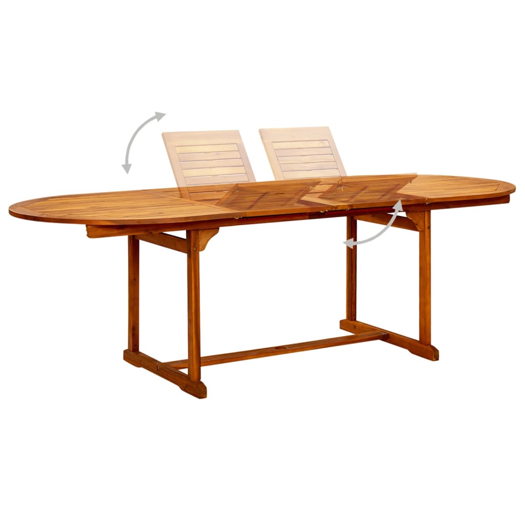 Garten-Esstisch (160-240)x100x75 cm Massivholz Akazie