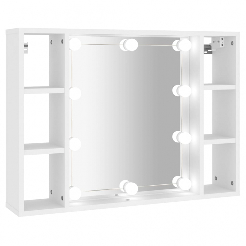 Spiegelschrank mit LED Weiß 76x15x55 cm