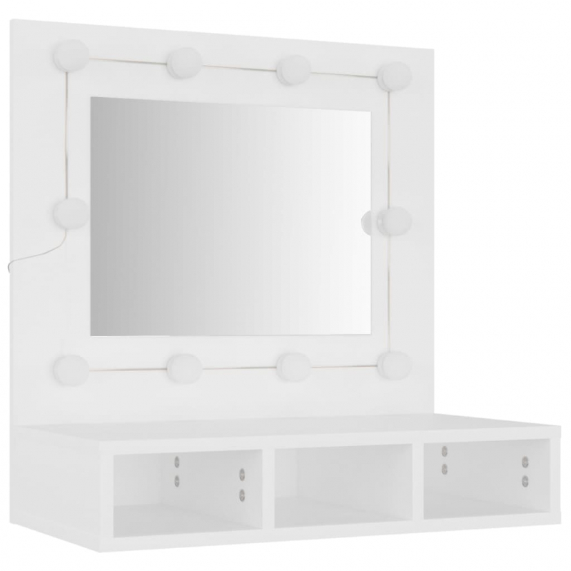 Spiegelschrank mit LED Weiß 60x31,5x62 cm