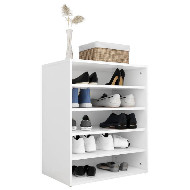 Schuhschrank Hochglanz-Weiß 60x35x70 cm Holzwerkstoff
