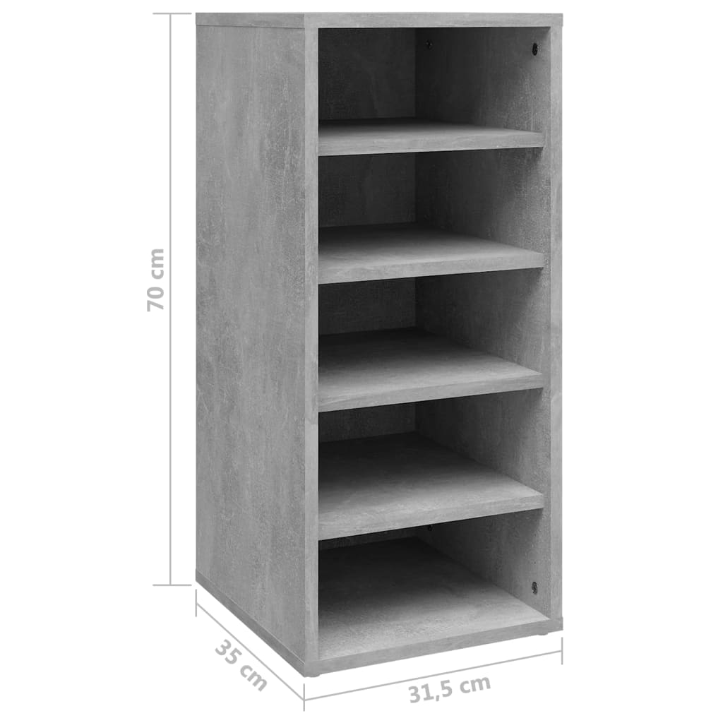 Schuhschrank Betongrau 31,5x35x70 cm Holzwerkstoff