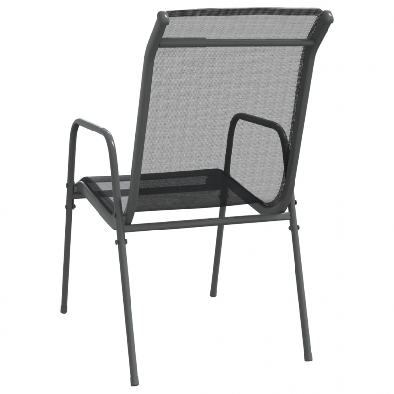 Gartenstühle 2 Stk. Stahl und Textilene Schwarz
