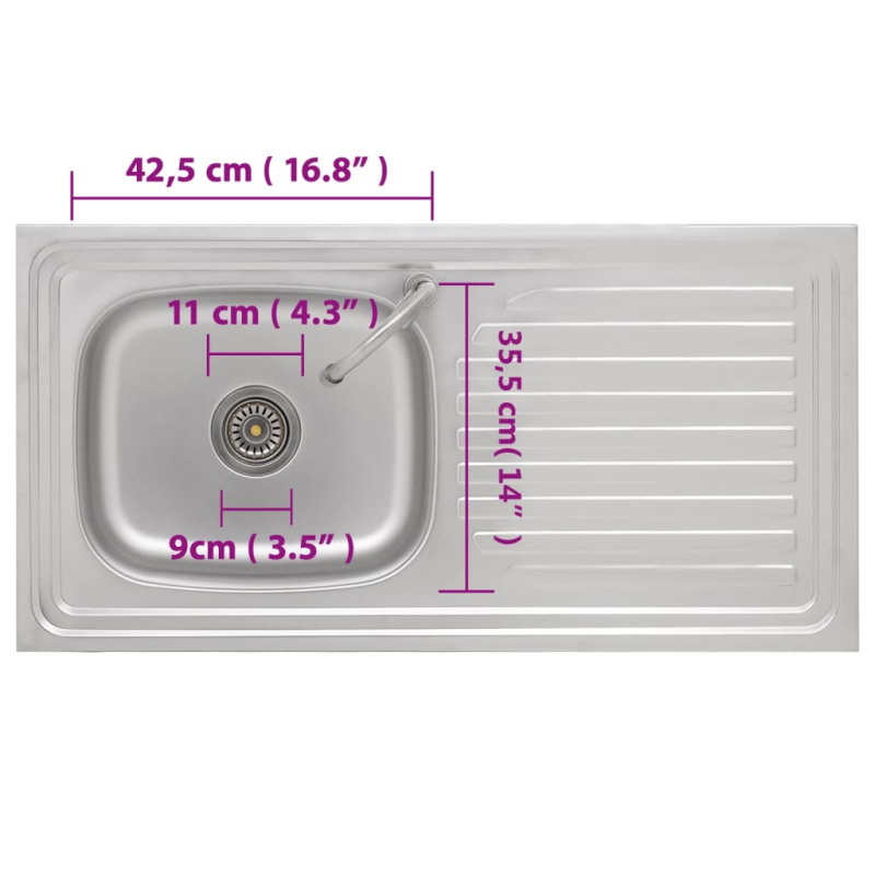 Camping-Spüle mit Wasserhahn Edelstahl