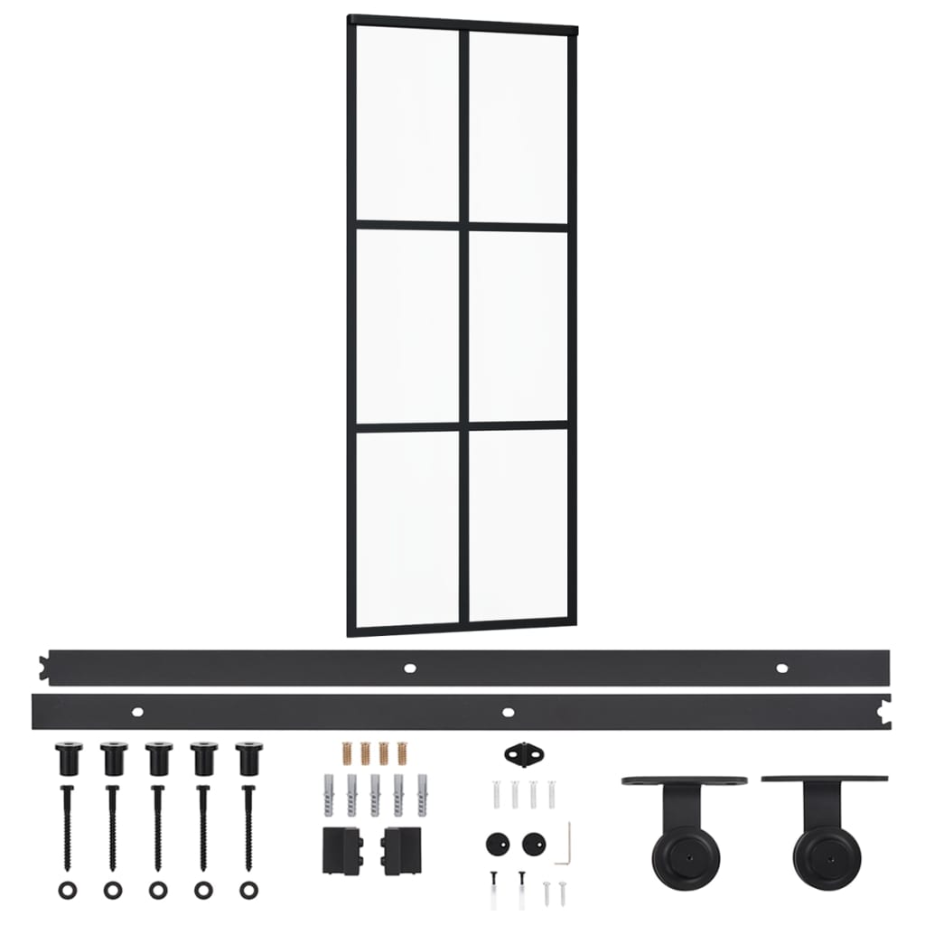 Schiebetür mit Beschlag ESG-Glas & Aluminium 76x205 cm