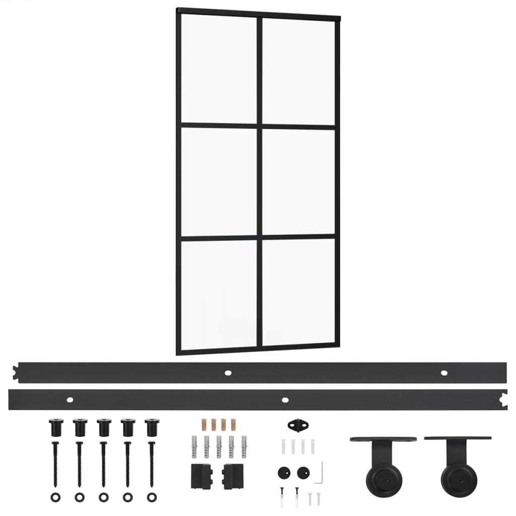 Schiebetür mit Beschlag ESG-Glas & Aluminium 102x205 cm