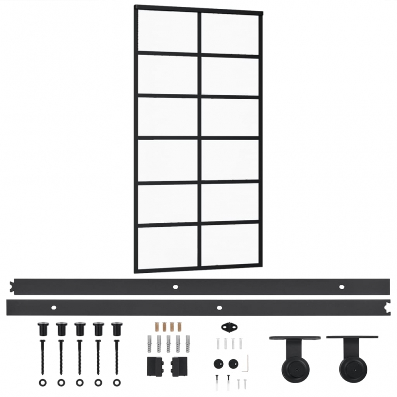 Schiebetür mit Beschlag ESG-Glas & Aluminium 102x205 cm