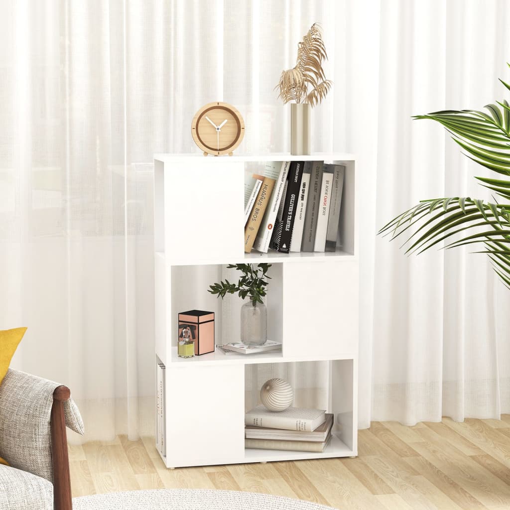 Bücherregal Raumteiler Weiß 60x24x94 cm Holzwerkstoff
