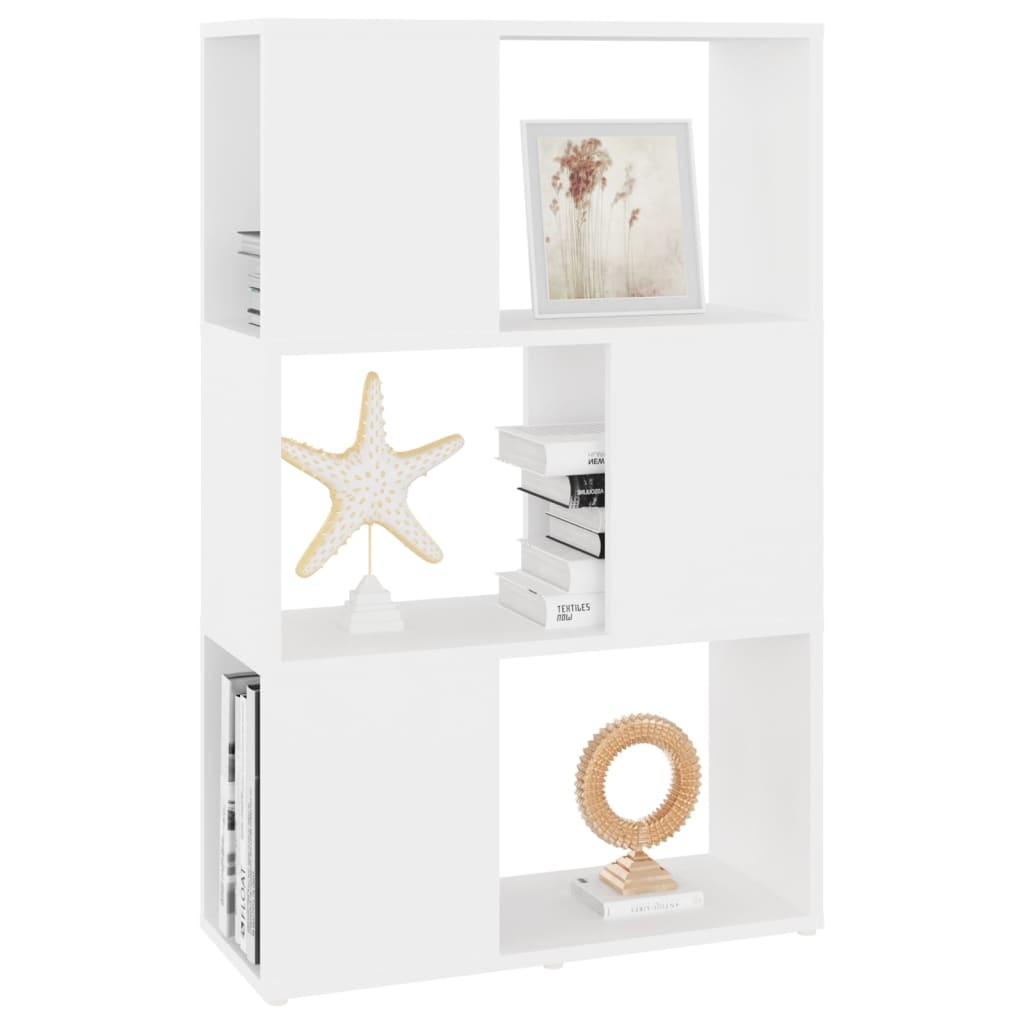 Bücherregal Raumteiler Weiß 60x24x94 cm Holzwerkstoff