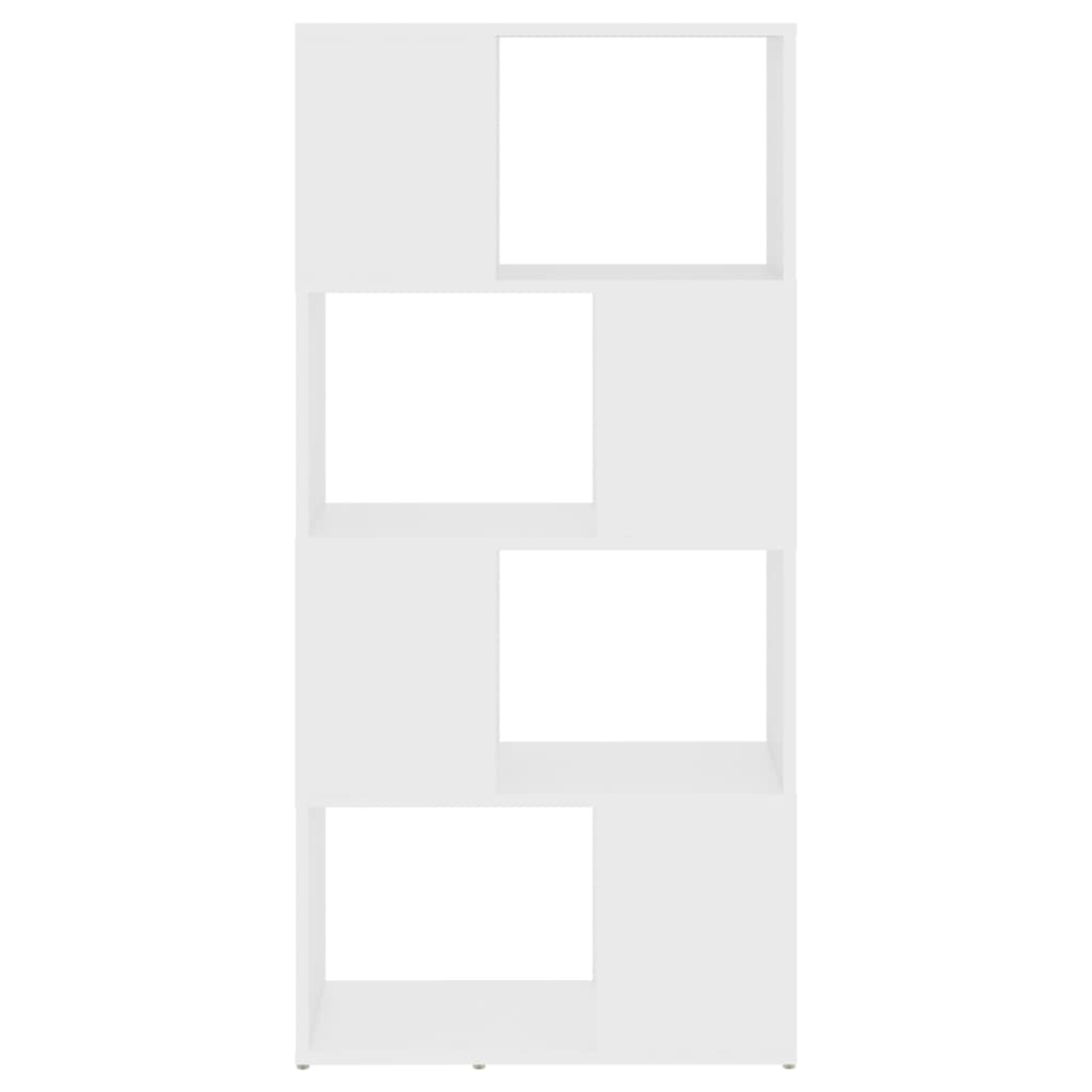 Bücherregal Raumteiler Weiß 60x24x124,5cm Holzwerkstoff
