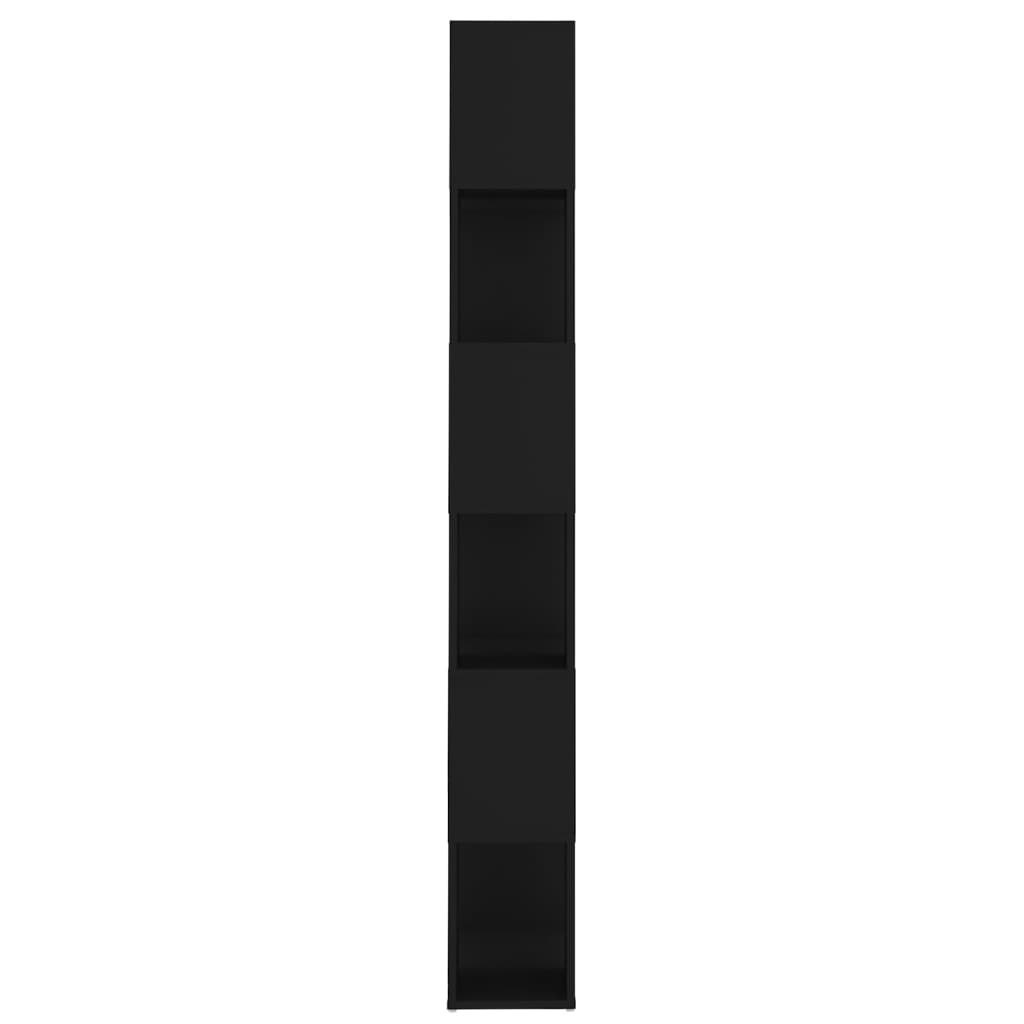 Bücherregal Raumteiler Schwarz 60x24x186 cm Holzwerkstoff