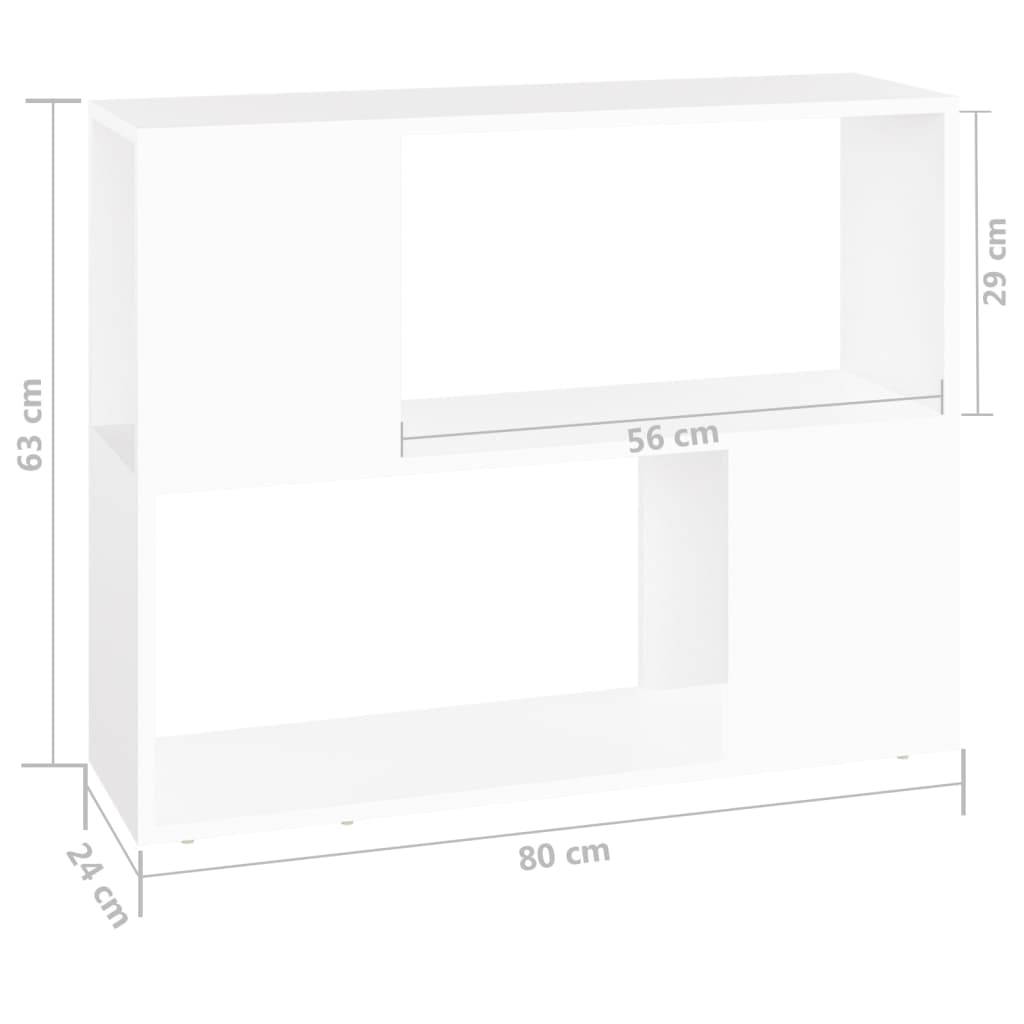 TV-Schrank Weiß 80x24x63 cm Holzwerkstoff