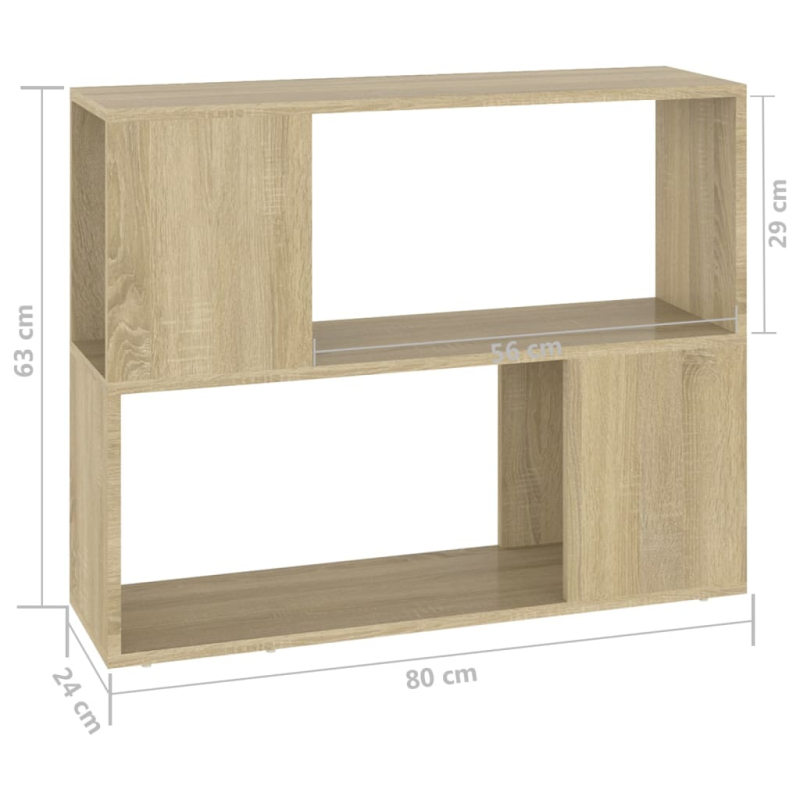 TV-Schrank Sonoma-Eiche 80x24x63 cm Holzwerkstoff
