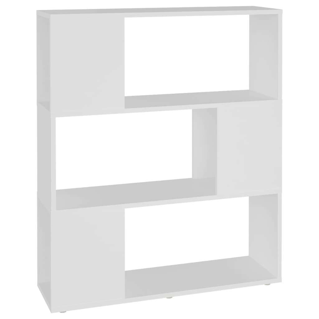 Bücherregal Raumteiler Weiß 80x24x94 cm Holzwerkstoff