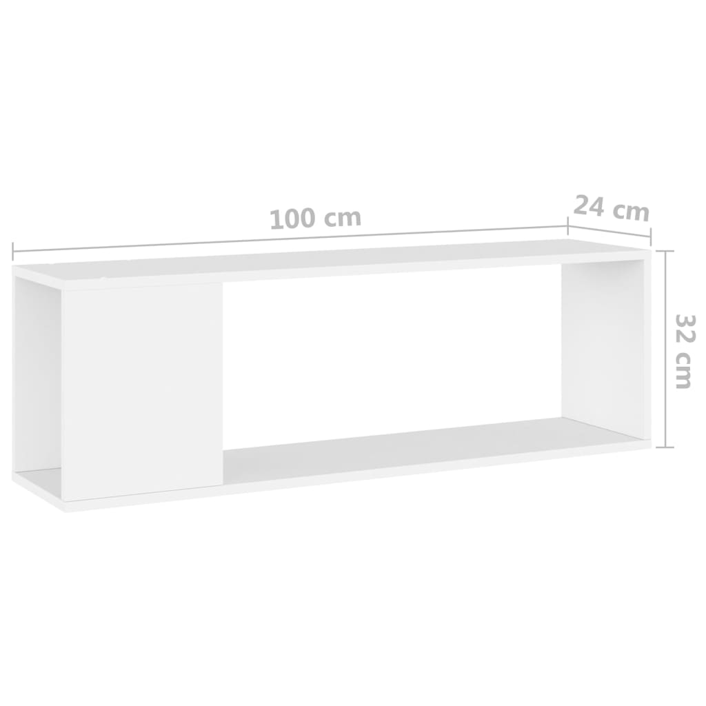 TV-Schrank Weiß 100x24x32 cm Holzwerkstoff