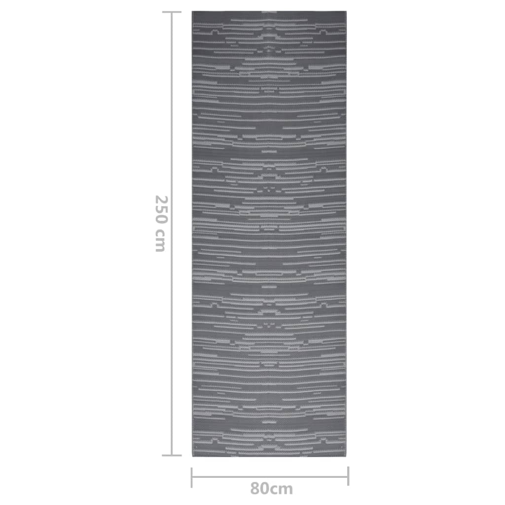 Outdoor-Teppich Anthrazit 80x250 cm PP
