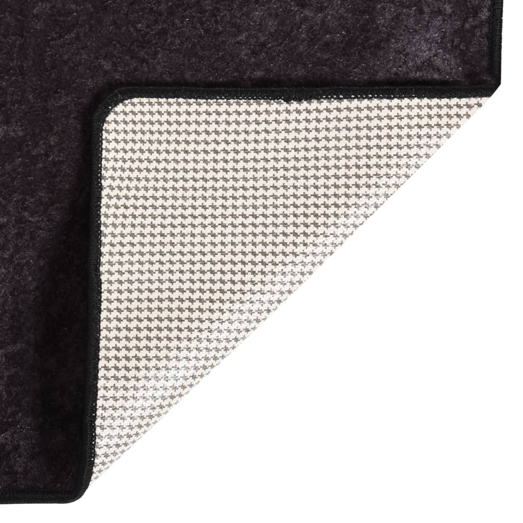 Teppich Waschbar 120x180 cm Anthrazit Rutschfest