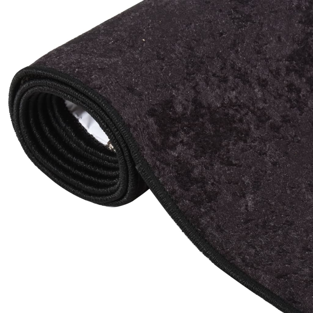 Teppich Waschbar 120x180 cm Anthrazit Rutschfest