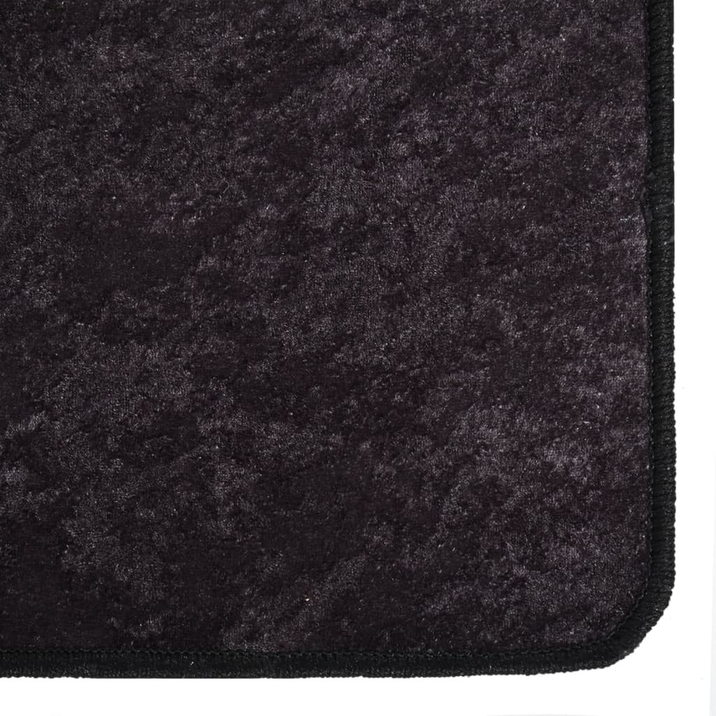 Teppich Waschbar 120x180 cm Anthrazit Rutschfest