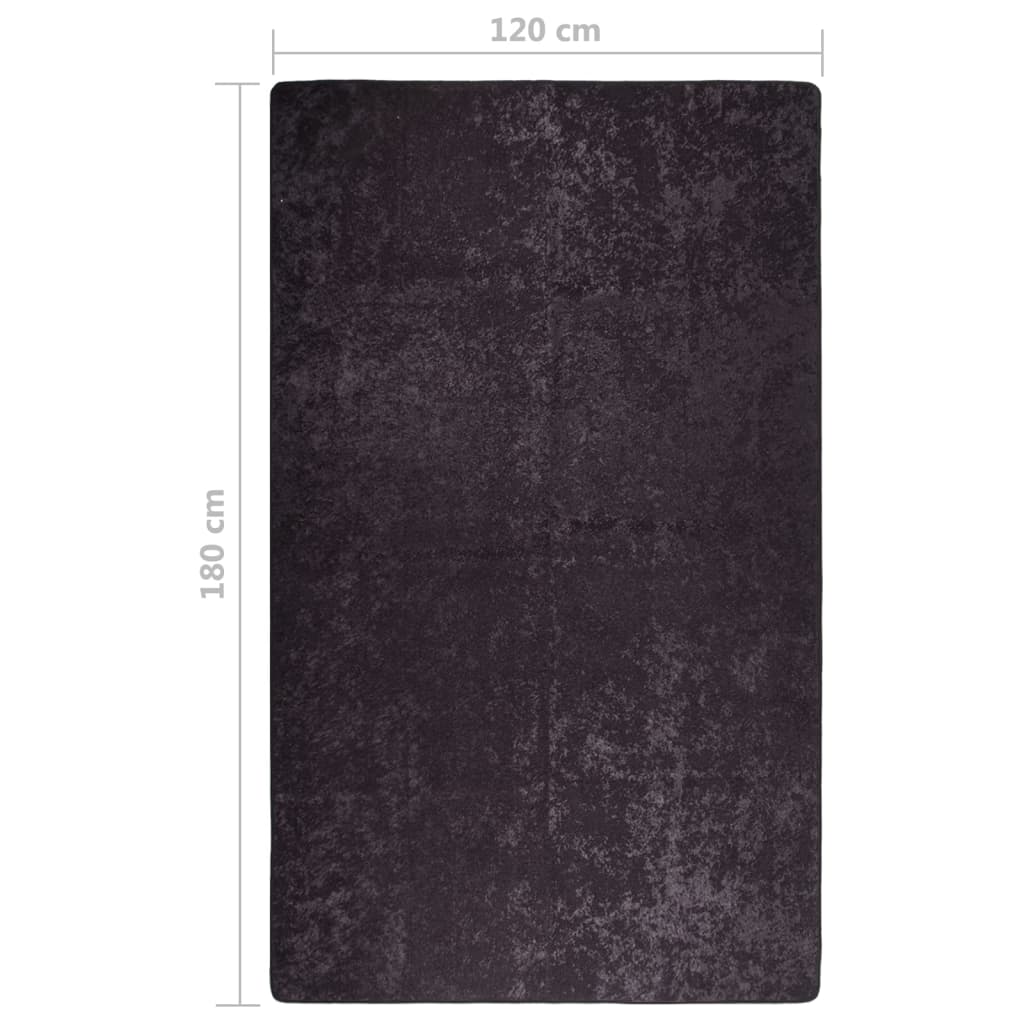 Teppich Waschbar 120x180 cm Anthrazit Rutschfest