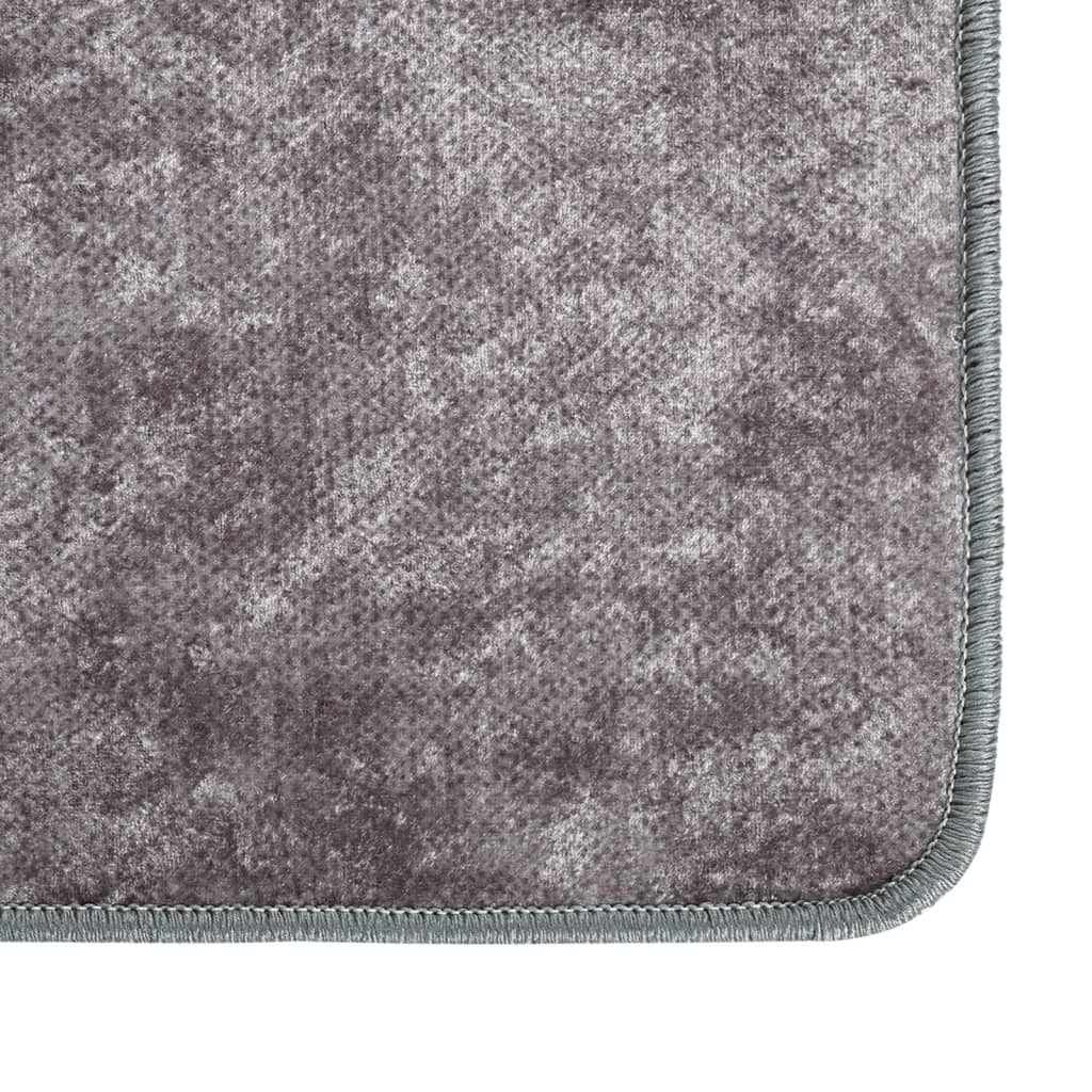 Teppich Waschbar 190x300 cm Grau Rutschfest