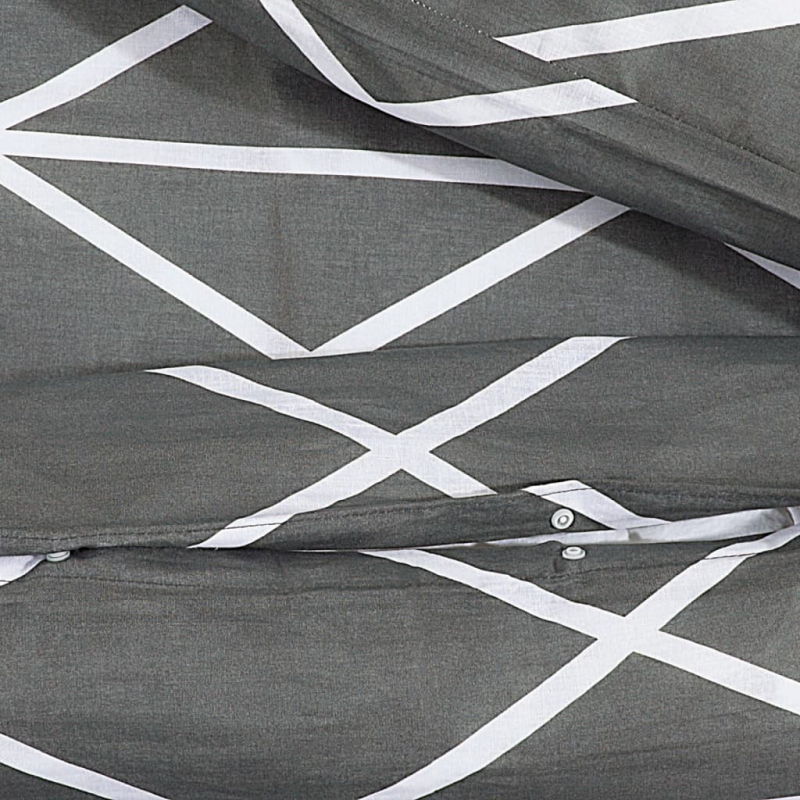 Bettwäsche-Set Grau 135x200 cm Baumwolle