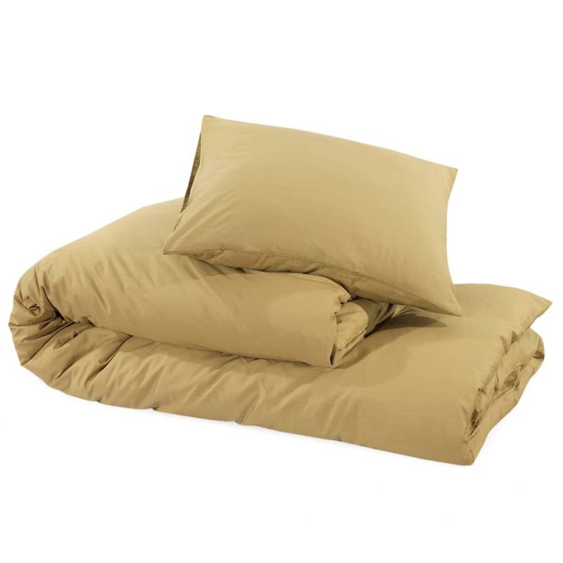 Bettwäsche-Set Taupe 200x200 cm Baumwolle