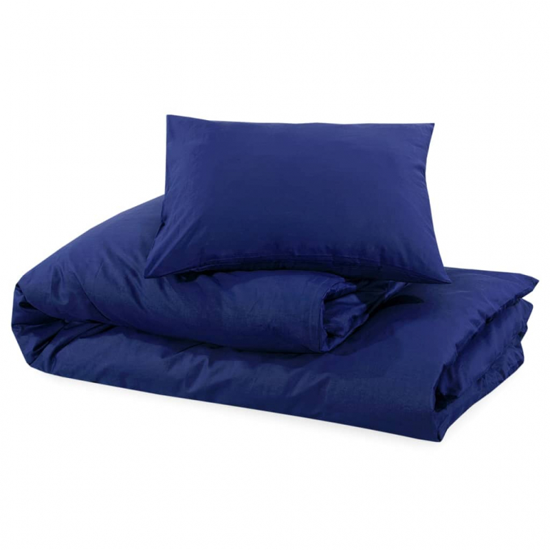 Bettwäsche-Set Marineblau 225x220 cm Baumwolle