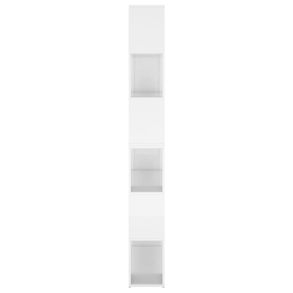 Bücherregal Raumteiler Hochglanz-Weiß 100x24x188 cm