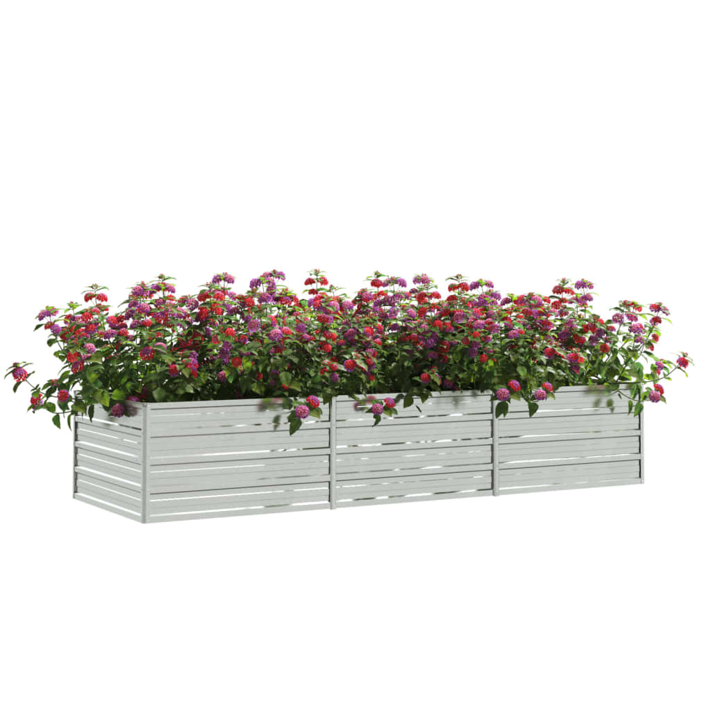 Garten-Hochbeet 240x80x45 cm Verzinkter Stahl Silber