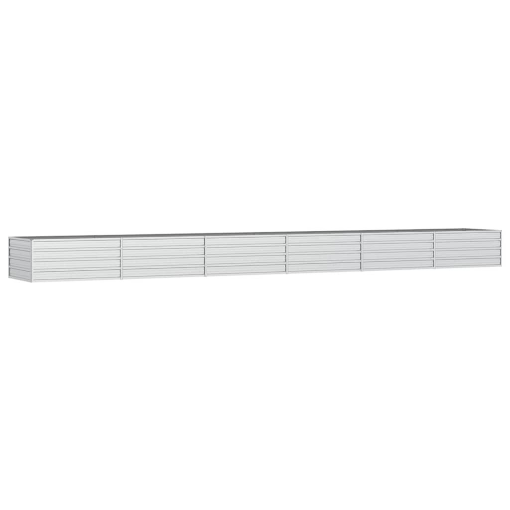 Garten-Hochbeet 600x80x45 cm Verzinkter Stahl Silber