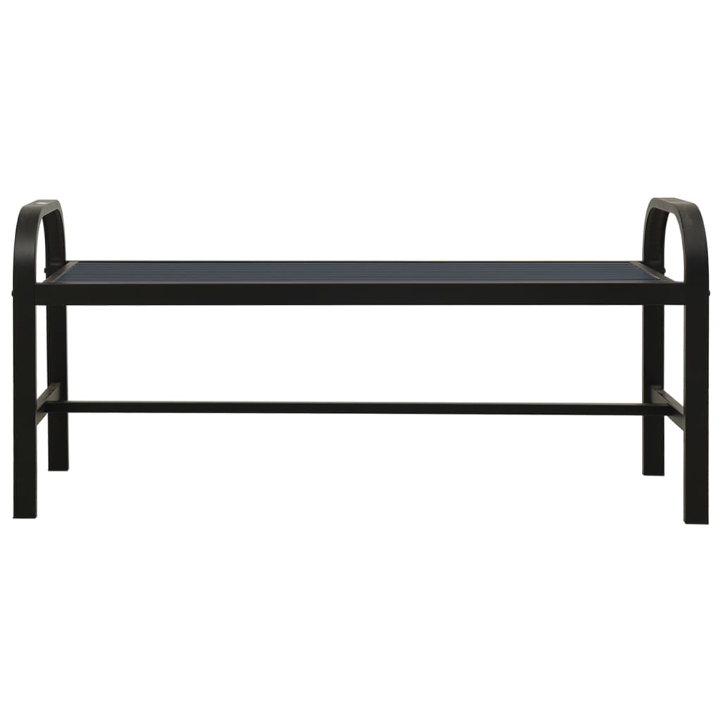 Gartenbank 124,5 cm Stahl und WPC Schwarz