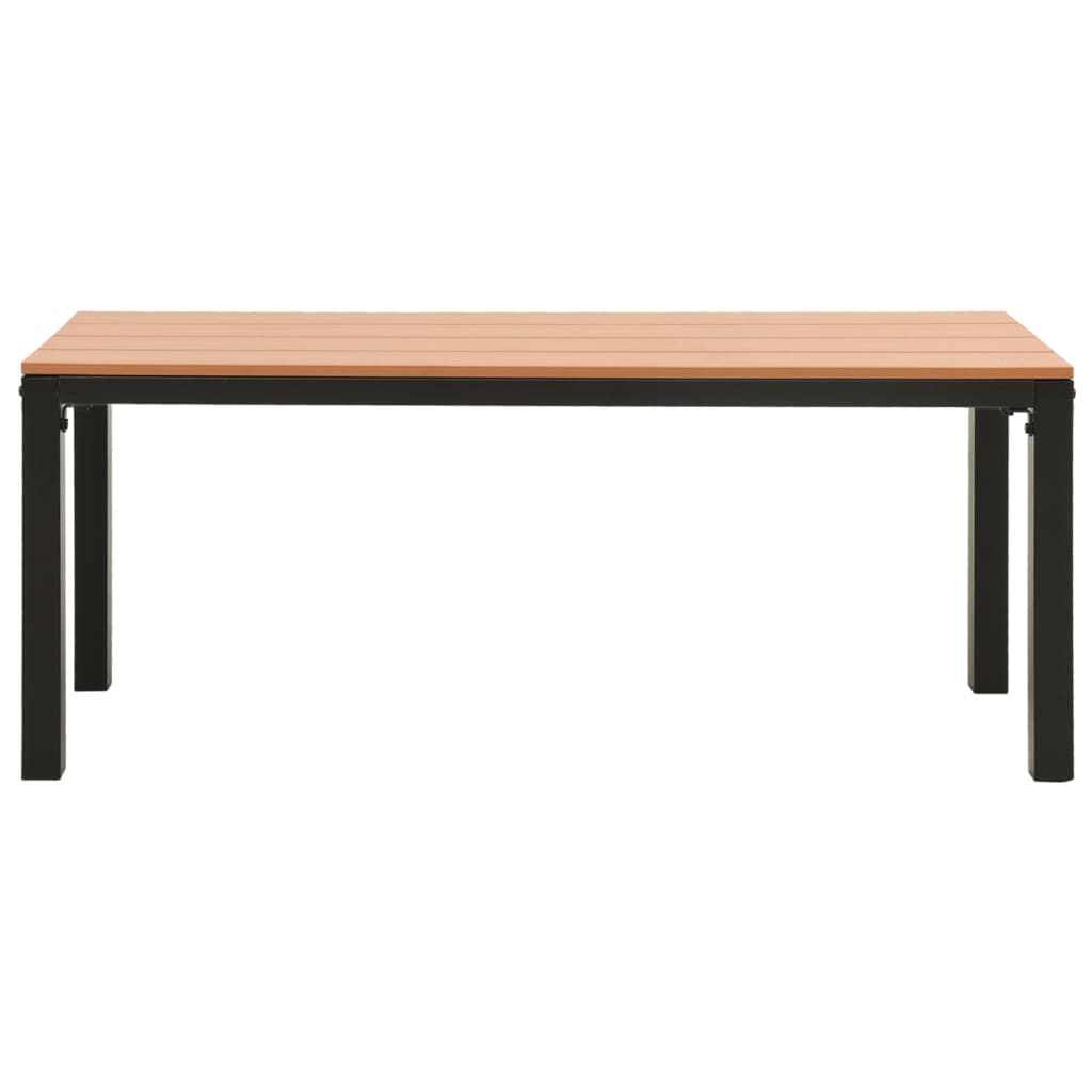 Gartenbank 110 cm Stahl und WPC Braun und Schwarz