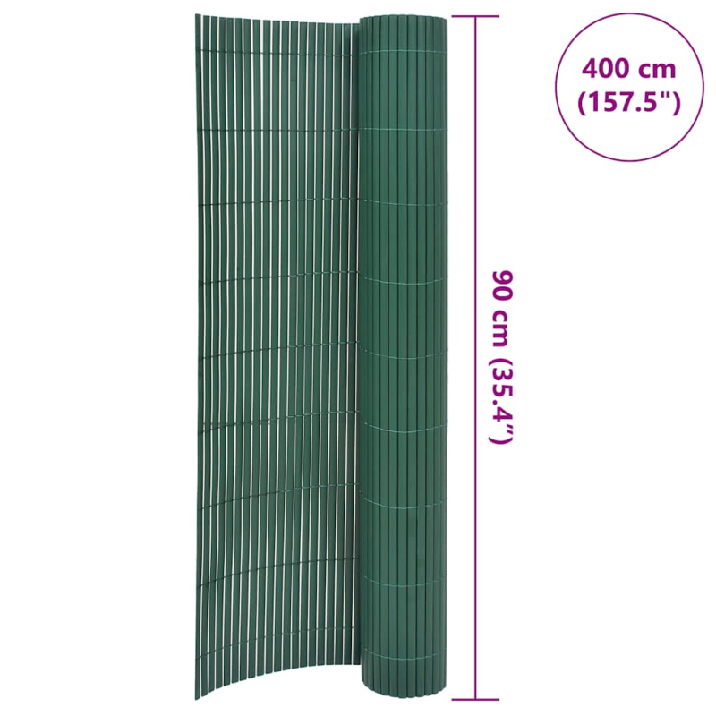 Gartenzaun Doppelseitig 90x400 cm Grün