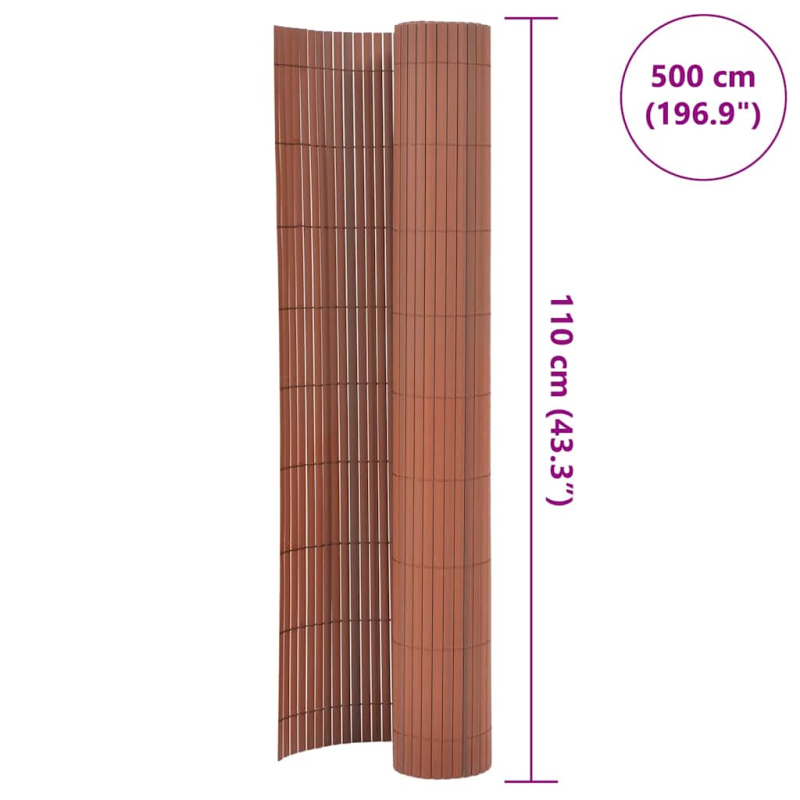 Gartenzaun Doppelseitig 110x500 cm Braun