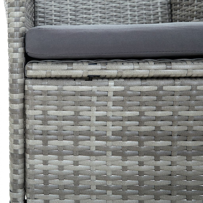 Garten-Essstühle 4 Stk. Poly Rattan Grau