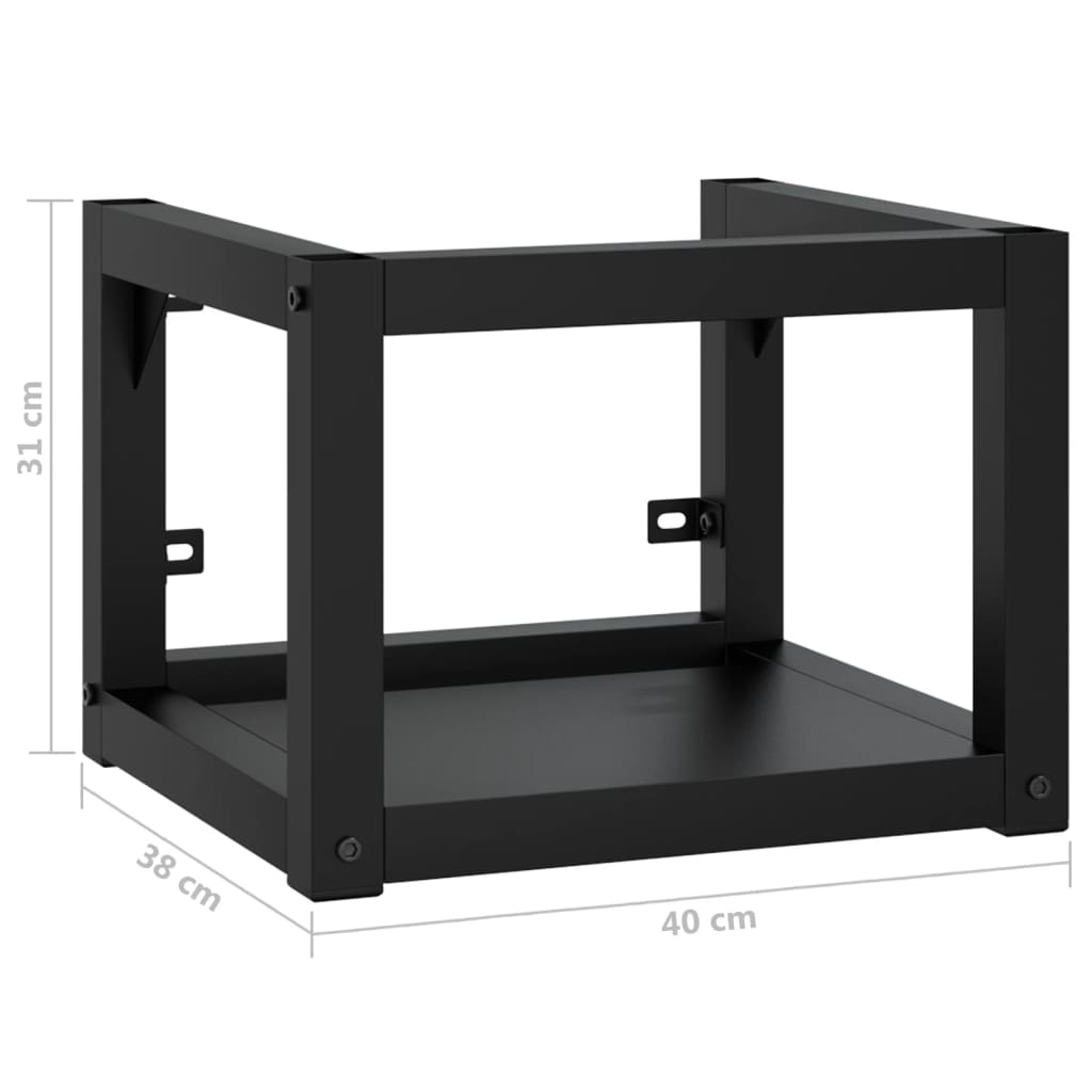 Badezimmer Wand-Waschtischgestell Schwarz 40x38x31 cm Eisen