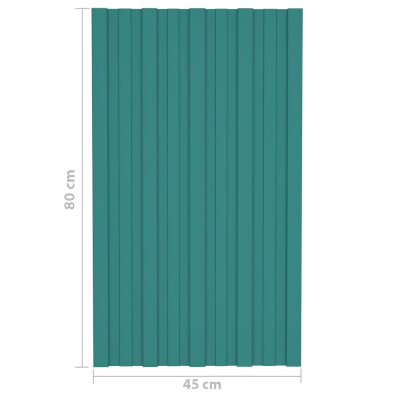 Dachpaneele 12 Stk. Verzinkter Stahl Grün 80x45 cm