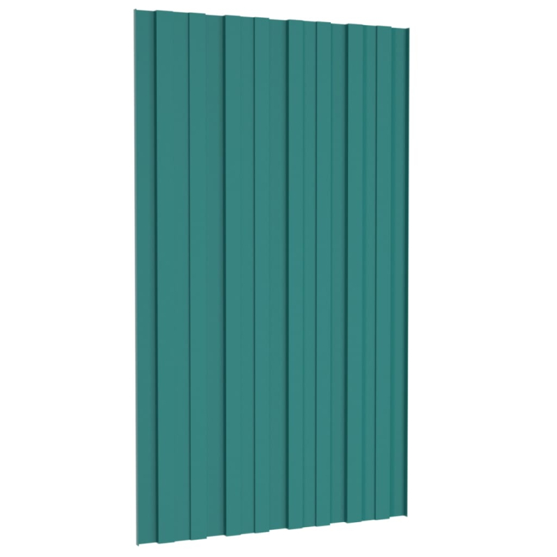 Dachpaneele 36 Stk. Verzinkter Stahl Grün 80x45 cm