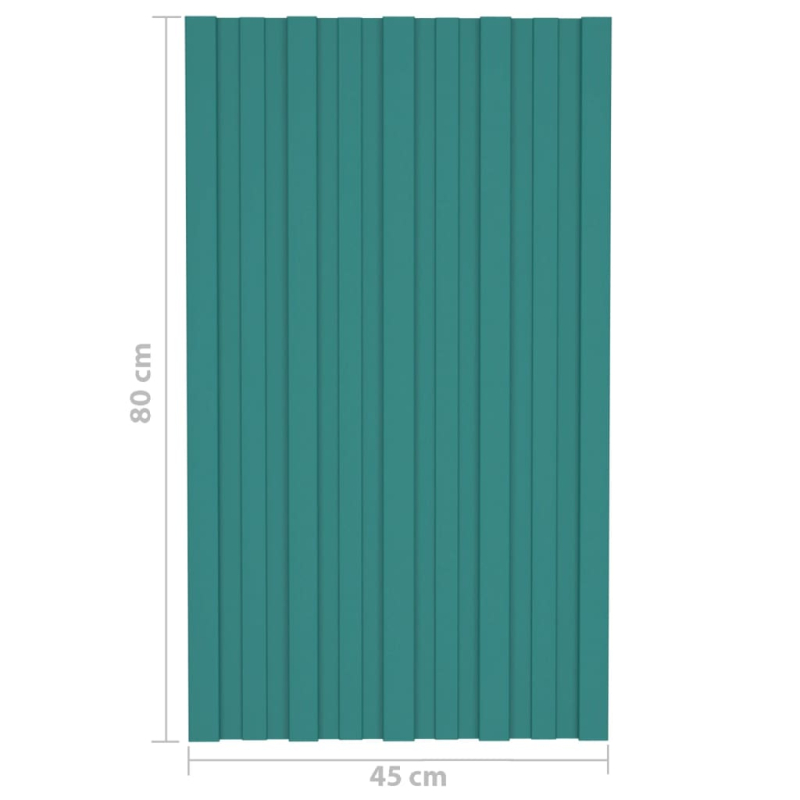 Dachpaneele 36 Stk. Verzinkter Stahl Grün 80x45 cm