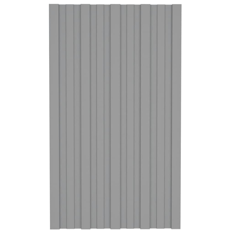 Dachpaneele 12 Stk. Verzinkter Stahl Grau 80x45 cm