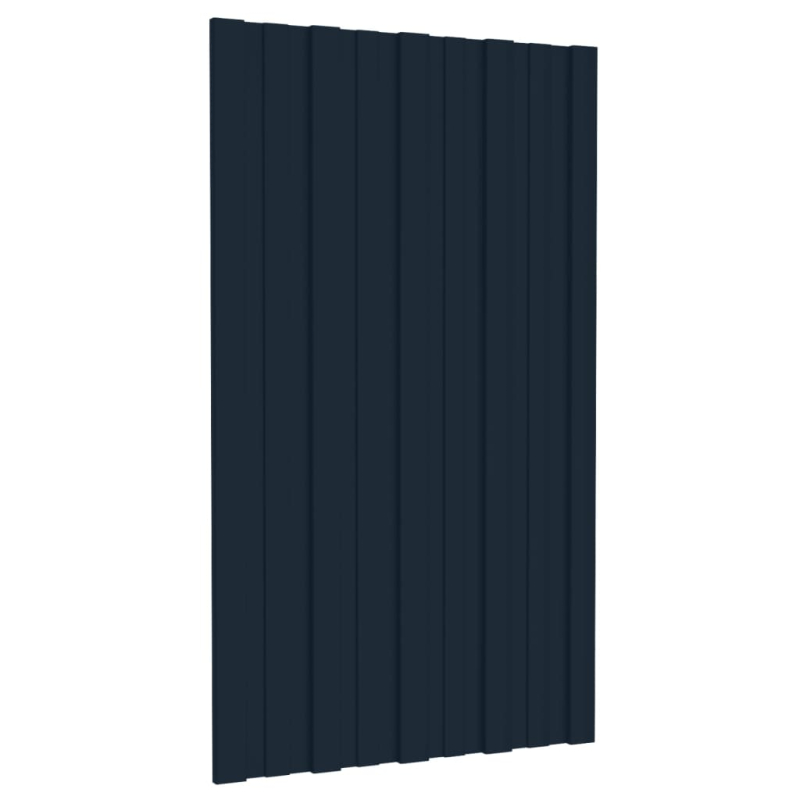 Dachpaneele 12 Stk. Verzinkter Stahl Anthrazit 80x45 cm
